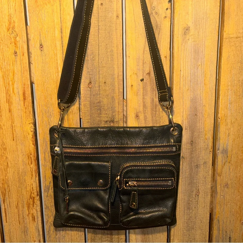 Fossil Black Leather Shoulder Bag